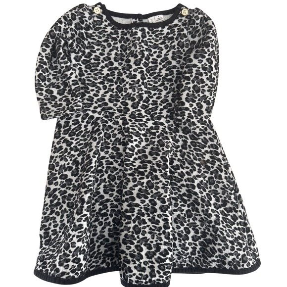 3T Toddler Dress Lot Maison Me Plaid Flannel + Janie & Jack Leopard Knit VGUC LS - Picture 11 of 16